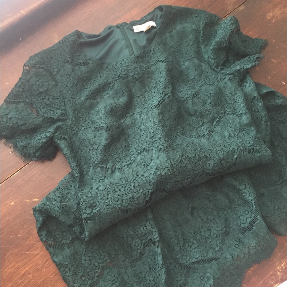 Forest green cocktail dress
